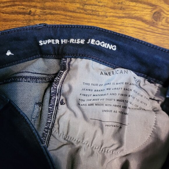American Eagle Jeans 2 S Jegging Super Hi Rise Super Stretch Dark Wash NWOT - Picture 5 of 11